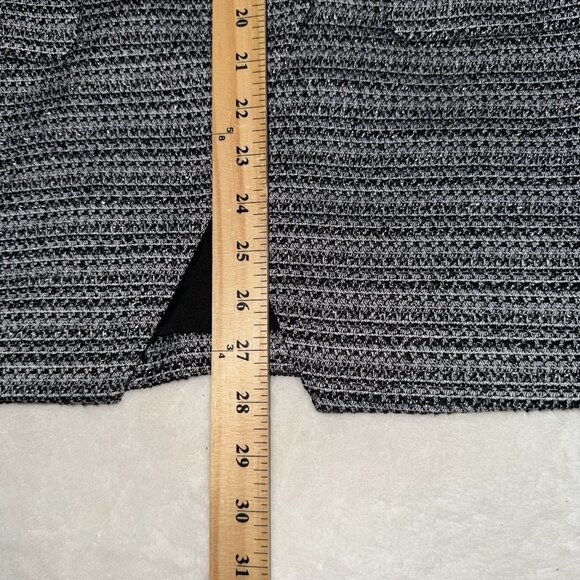 EXPRESS BLACK WHITE TEXTURED METALLIC DOUBLE BREASTED BUTTON BLAZER SIZE LARGE - Picture 4 of 8